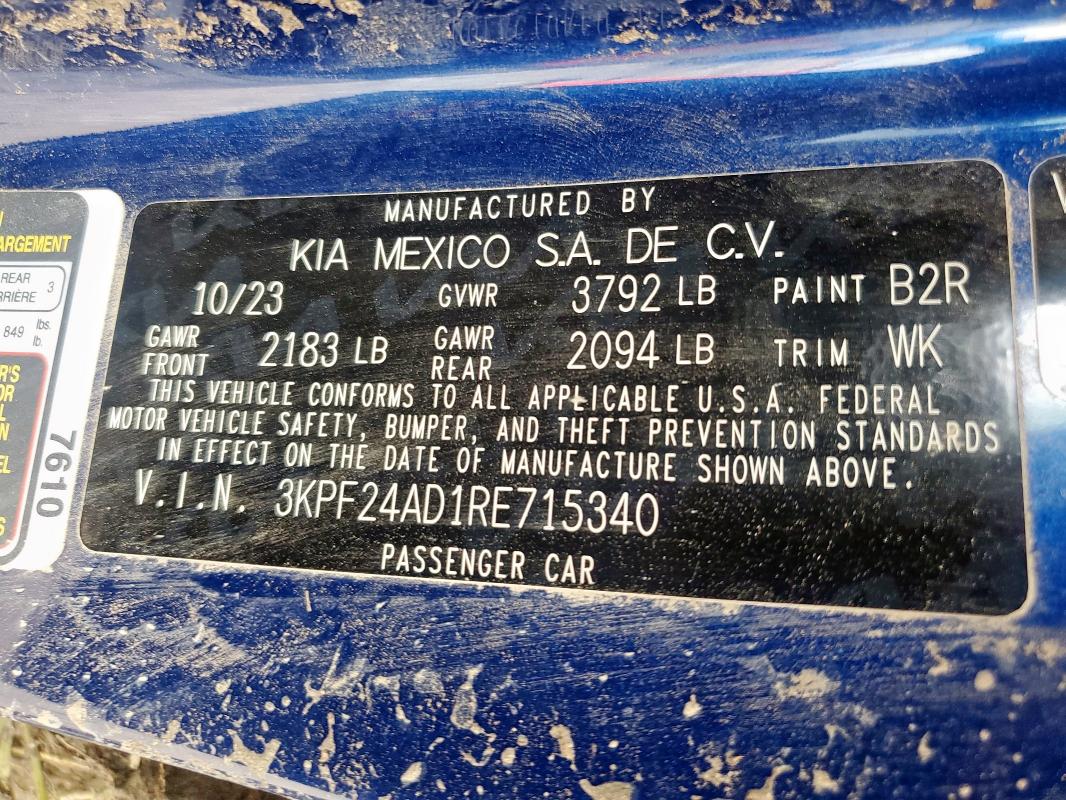 2024 KIA FORTE LX 3KPF24AD1RE715340