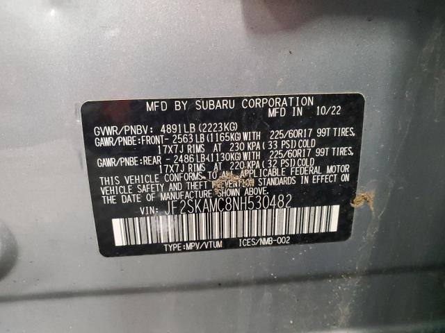 2022 SUBARU FORESTER W JF2SKAMC8NH530482