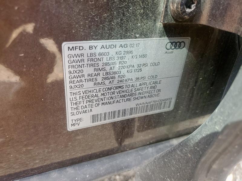2017 AUDI Q7 PRESTIG WA1VAAF75HD045933