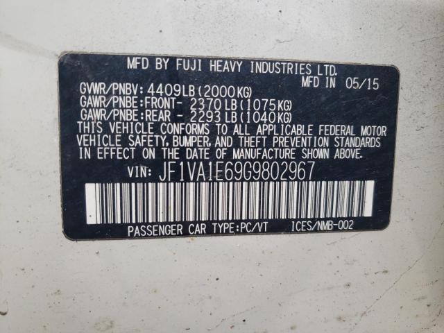 2016 SUBARU WRX PREMIU JF1VA1E69G9802967
