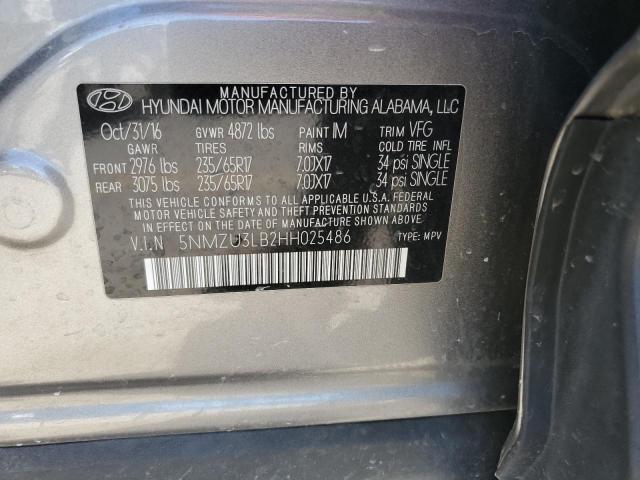 2017 HYUNDAI SANTA FE S - 5NMZU3LB2HH025486