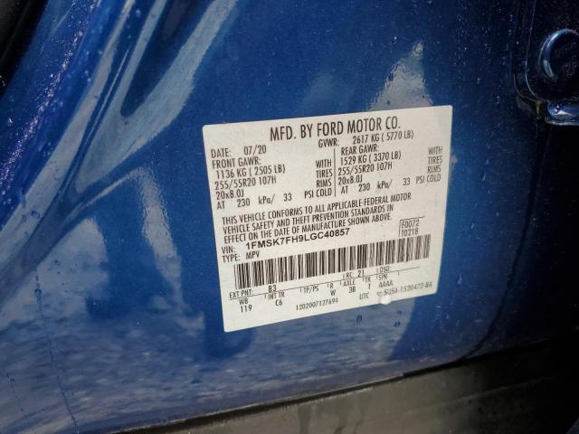 2020 FORD EXPLORER L - 1FMSK7FH9LGC40857