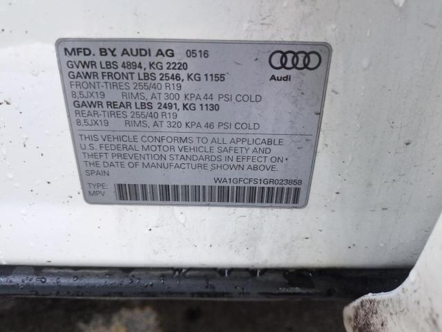 2016 AUDI Q3 PRESTIG WA1GFCFS1GR023858