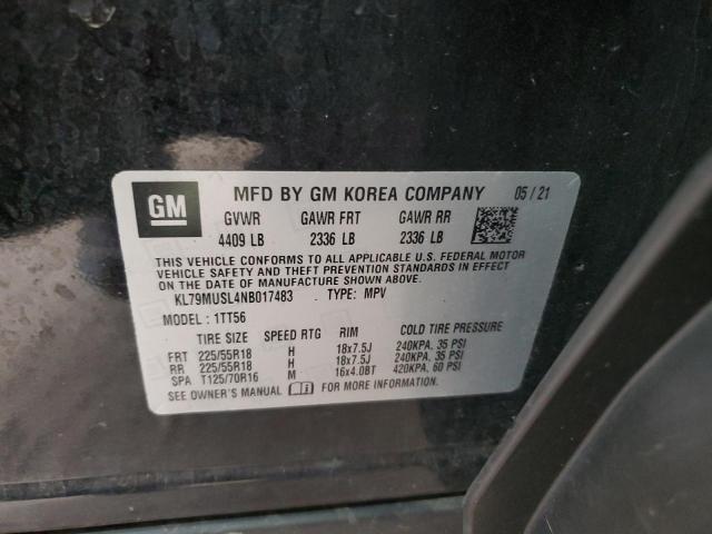 2022 CHEVROLET TRAILBLAZE KL79MUSL4NB017483
