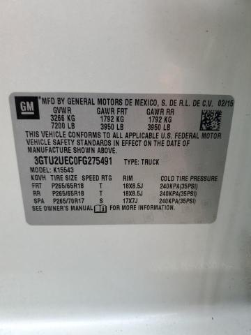 2015 GMC SIERRA K15 - 3GTU2UEC0FG275491