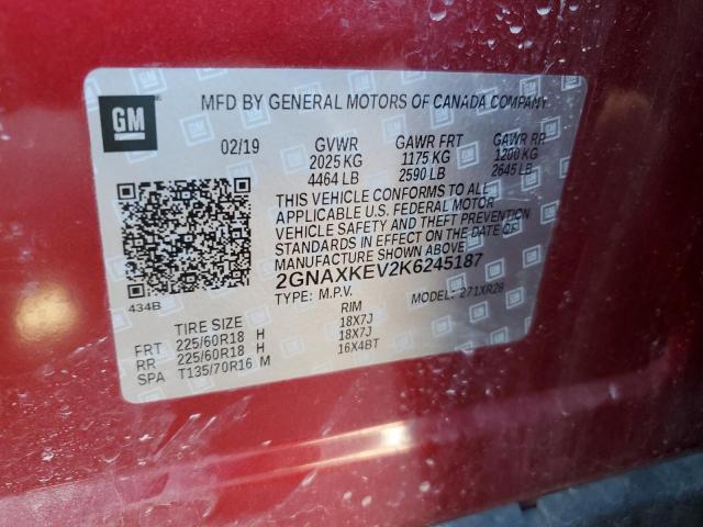 2019 CHEVROLET EQUINOX LT - 2GNAXKEV2K6245187