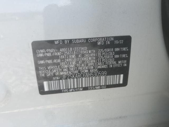 2022 SUBARU FORESTER T - JF2SKARC6NH530599