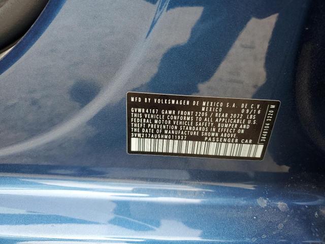 2017 VOLKSWAGEN GOLF S 3VW217AU5HM011937