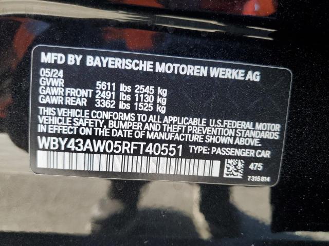 2024 BMW I4 EDRIVE WBY43AW05RFT40551