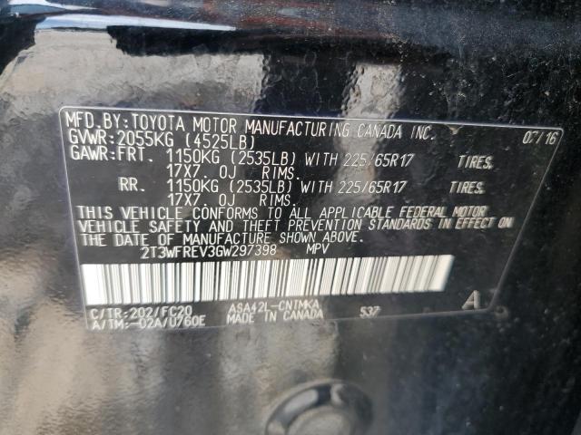 2016 TOYOTA RAV4 XLE - 2T3WFREV3GW297398