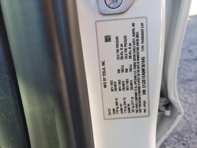 2022 TESLA MODEL 3 5YJ3E1EA6NF361845