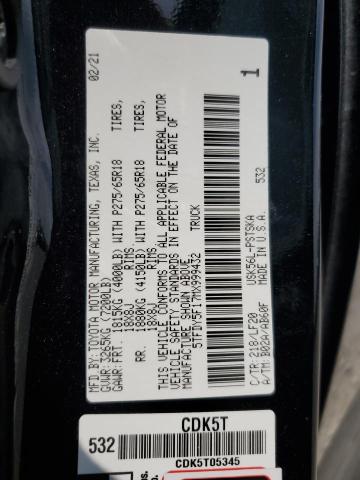 2021 TOYOTA TUNDRA CRE - 5TFDY5F17MX999432