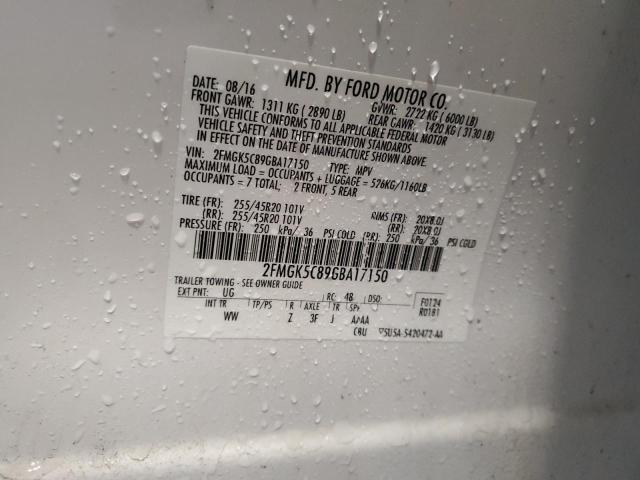 2016 FORD FLEX SEL 2FMGK5C89GBA17150