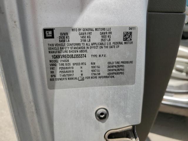 2011 GMC ACADIA SLT - 1GKKVRED0BJ355374