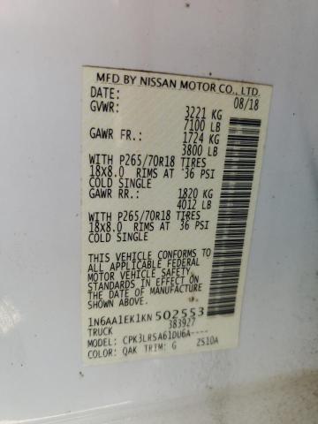 2019 NISSAN TITAN S - 1N6AA1EK1KN502553