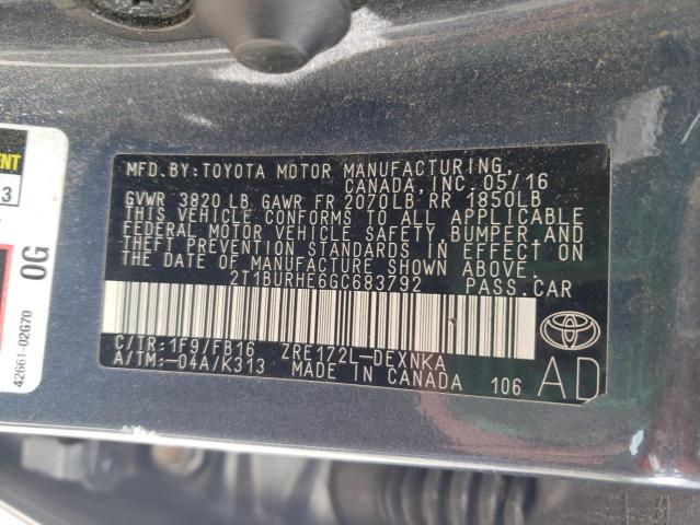 2016 TOYOTA COROLLA L - 2T1BURHE6GC683792