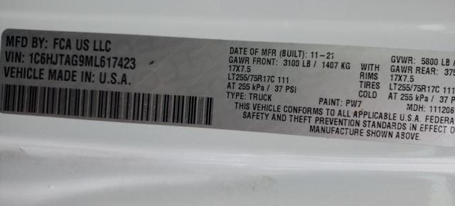 2021 JEEP GLADIATOR - 1C6HJTAG9ML617423