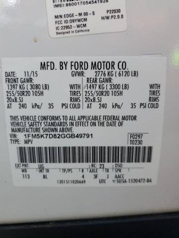 2016 FORD EXPLORER X - 1FM5K7D82GGB49791