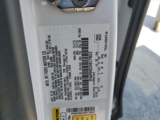 2017 FORD FUSION SE - 3FA6P0HD2HR179852