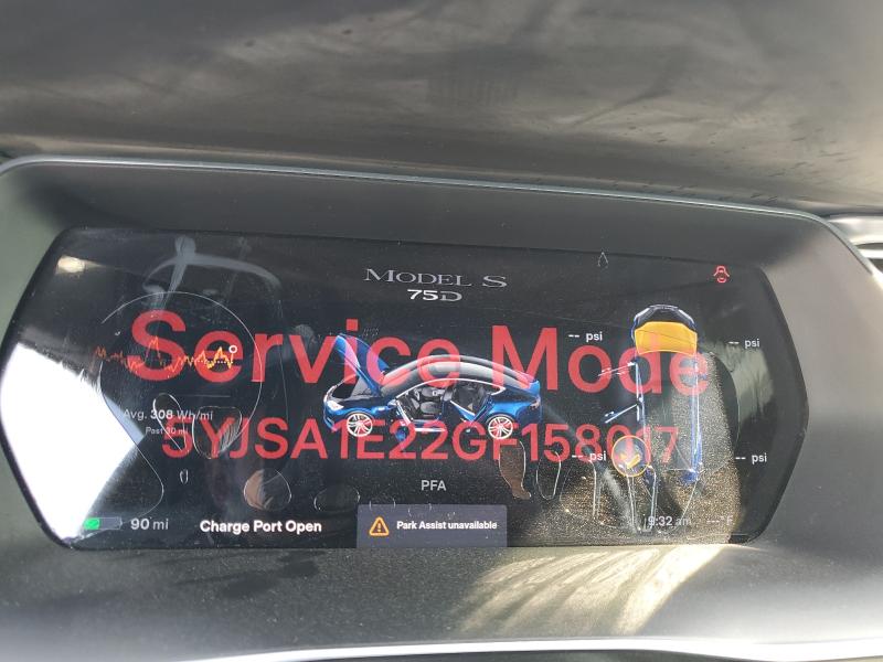 2016 TESLA MODEL S 5YJSA1E22GF158017