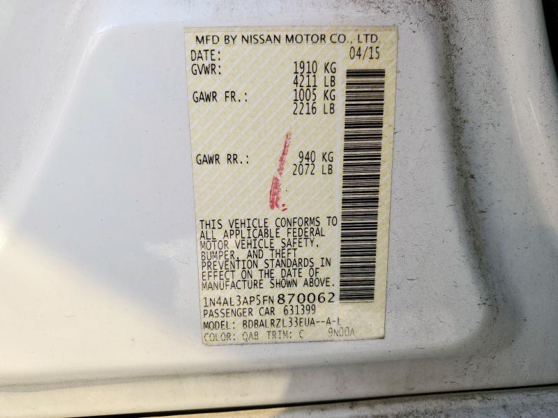 2015 NISSAN ALTIMA 2.5 - 1N4AL3AP5FN870062