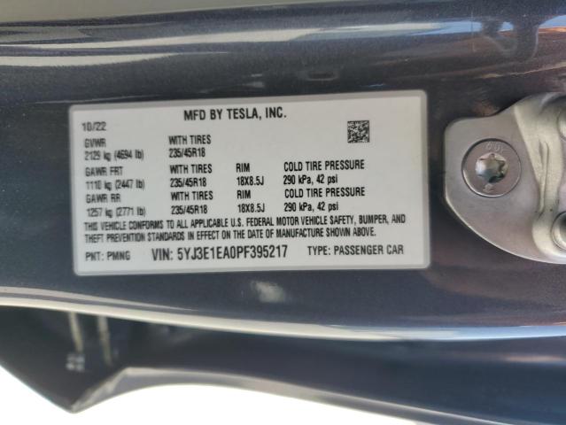 2023 TESLA MODEL 3 5YJ3E1EA0PF395217