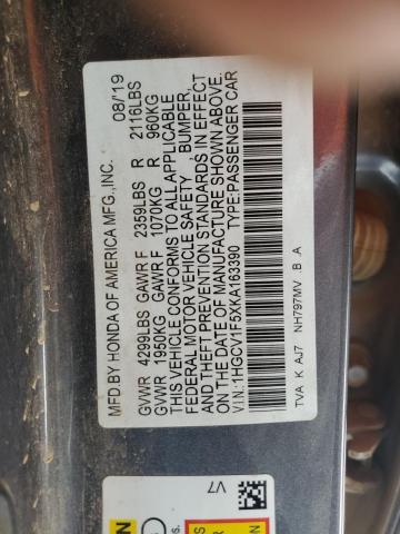 2019 HONDA ACCORD EXL - 1HGCV1F5XKA163390