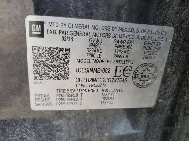 2018 GMC SIERRA K15 3GTU2MEC2JG297646