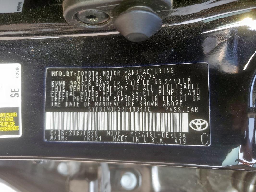 2024 TOYOTA COROLLA LE - 5YFB4MDEXRP198146