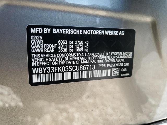 2025 BMW I5 EDRIVE WBY33FK03SCU86713