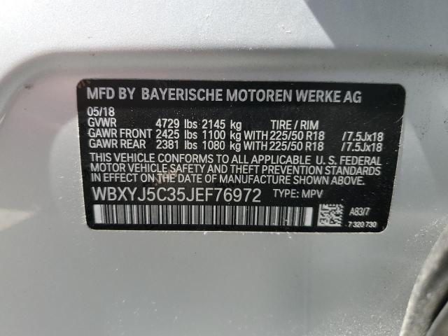 2018 BMW X2 XDRIVE2 WBXYJ5C35JEF76972