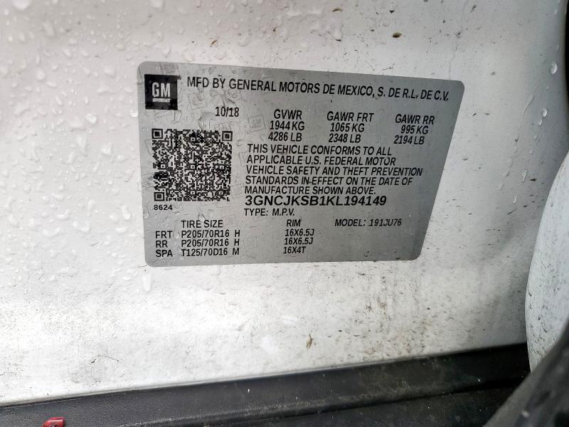 2019 CHEVROLET TRAX LS - 3GNCJKSB1KL194149