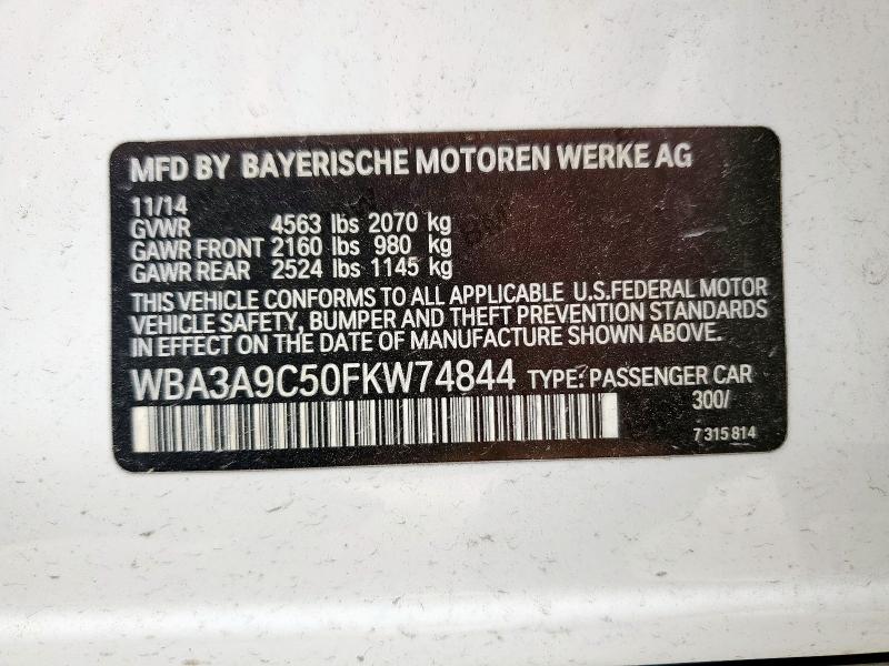 2015 BMW 335 I WBA3A9C50FKW74844