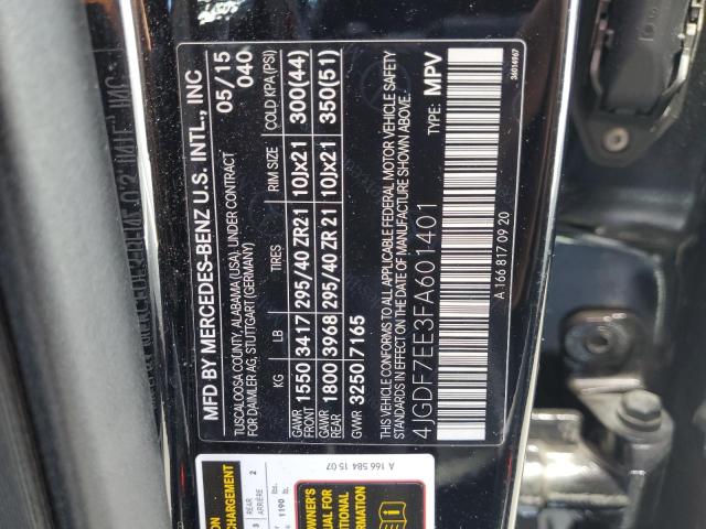 2015 MERCEDES-BENZ GL 63 AMG 4JGDF7EE3FA601401