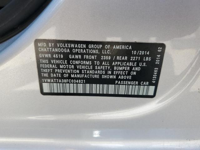 2015 VOLKSWAGEN PASSAT S - 1VWAT7A38FC034821