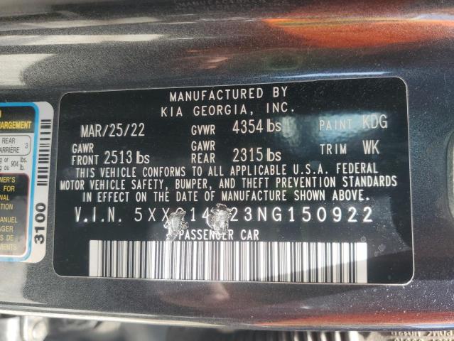 2022 KIA K5 LXS 5XXG14J23NG150922