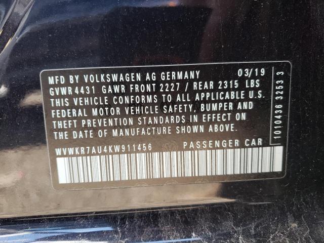 2019 VOLKSWAGEN E-GOLF SE - WVWKR7AU4KW911456