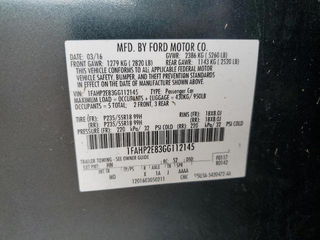 2016 FORD TAURUS SEL 1FAHP2E83GG112145
