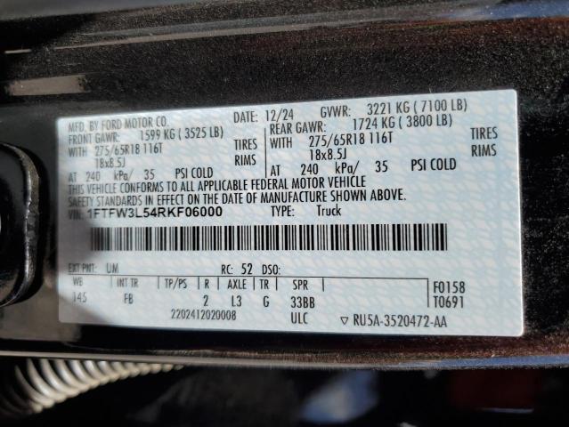 2024 FORD F150 XLT 1FTFW3L54RKF06000