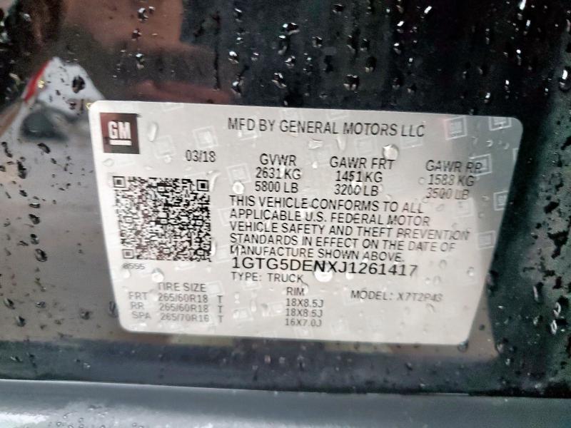 2018 GMC CANYON SLT 1GTG5DENXJ1261417