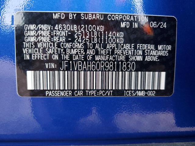 2024 SUBARU WRX PREMIU JF1VBAH60R9811830