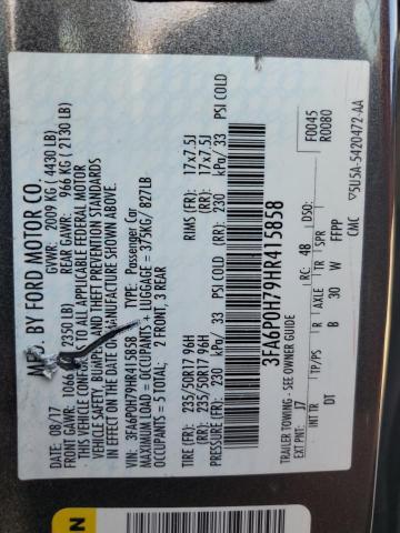 2017 FORD FUSION SE - 3FA6P0H79HR415858