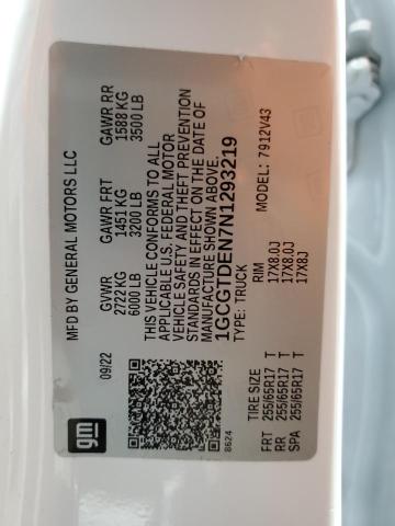 2022 CHEVROLET COLORADO Z 1GCGTDEN7N1293219