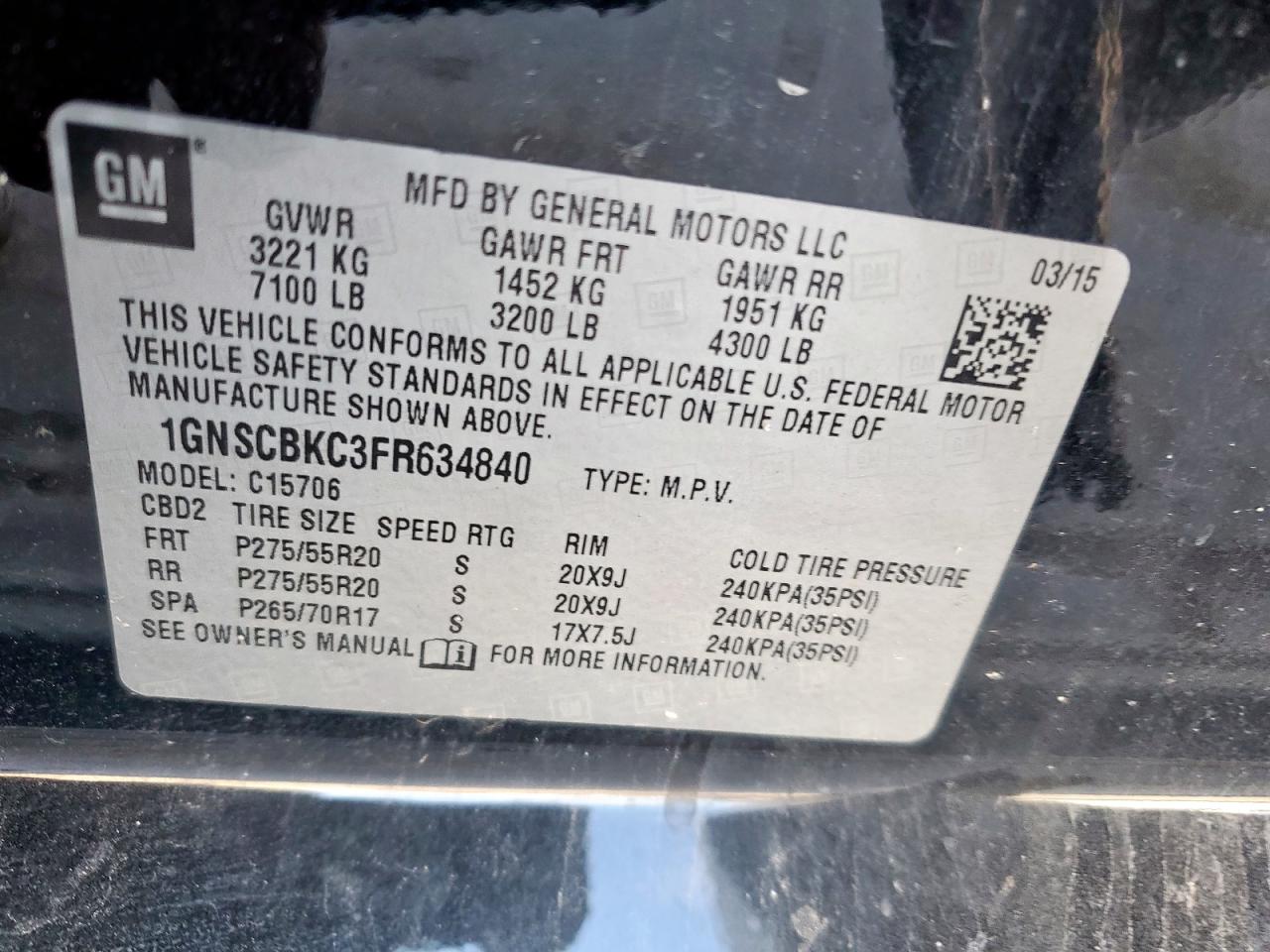 CHEVROLET TAHOE C1500 LT