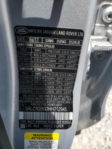 2017 LAND ROVER DISCOVERY - SALCR2BG2HH712945