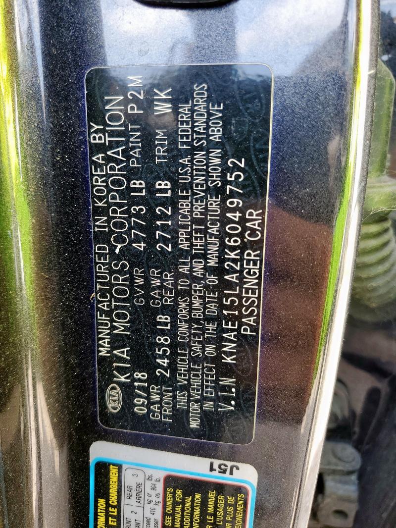 2019 KIA STINGER KNAE15LA2K6049752
