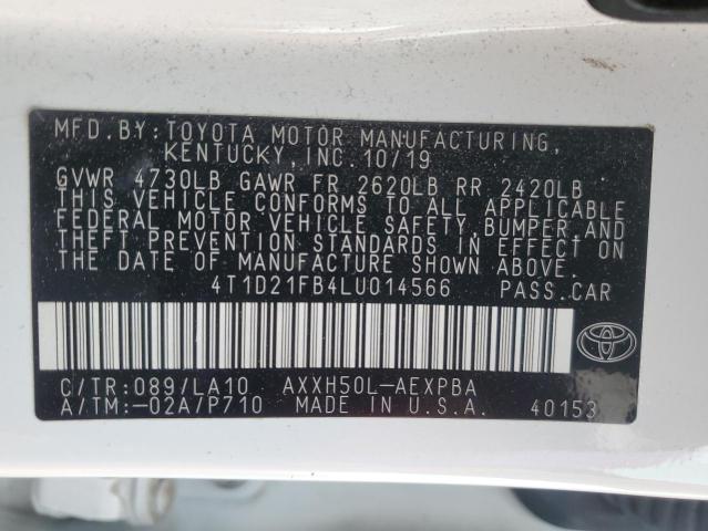 2020 TOYOTA AVALON LIM - 4T1D21FB4LU014566