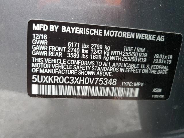 2017 BMW X5 XDRIVE3 - 5UXKR0C3XH0V75348