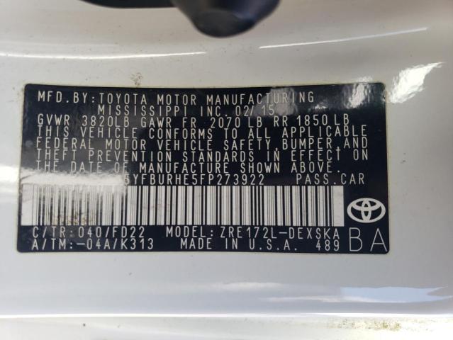 2015 TOYOTA COROLLA L - 5YFBURHE5FP273922