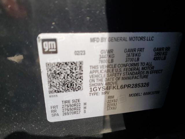 2023 CADILLAC ESCALADE S 1GYS4FKL6PR285326
